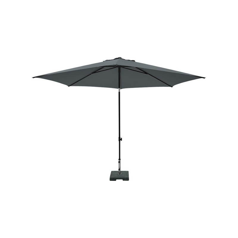 Parasol MYKANOS PUSH-UP rond 250 cm met tilt-functie 100%poly GRIJS