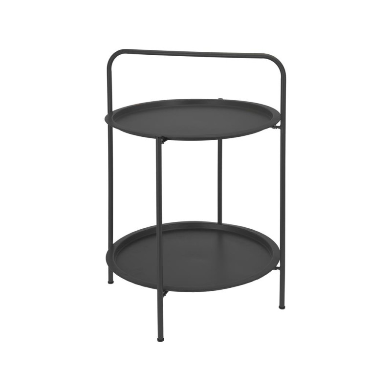 Table ronde Ø50cm gris foncé adaptée à l'extérieur