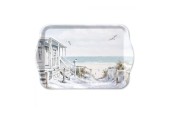 Ambiente Tray Melamine Beach Cabin 13x21cm