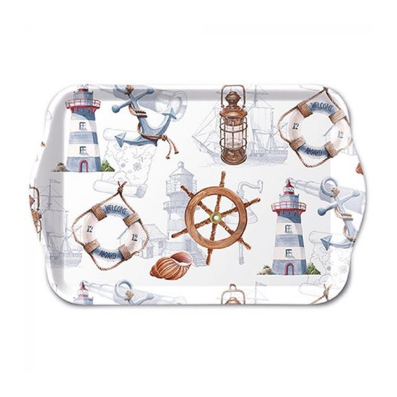 Plateau Ambiente Mélamine Bienvenue à Bord 13x21cm