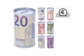 Tirelire Euro Ø8x12,7cm design assorti