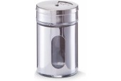 Shaker à épices/shaker à cacao verre et inox Ø5xh8cm