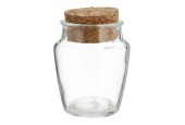 Voorraadpot glas met kurk deksel 150ml Ø6,8xh9,2cm