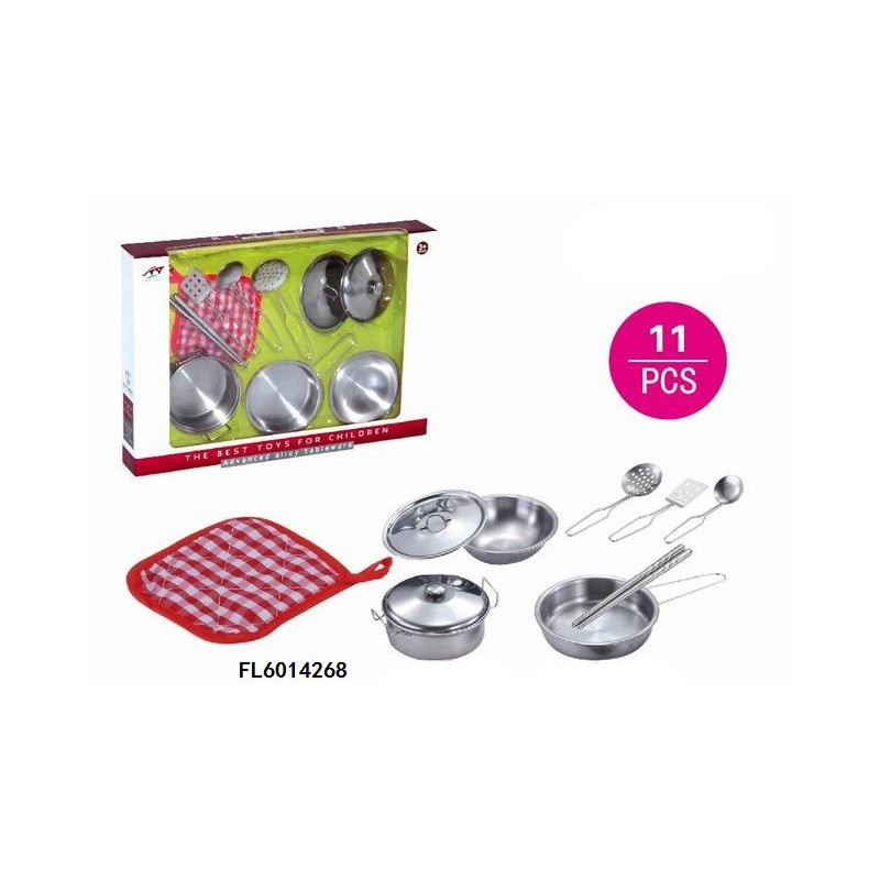 Pannenspeelset RVS 11delig