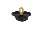 Plat de service 3 compartiments noir 24x23x3cm