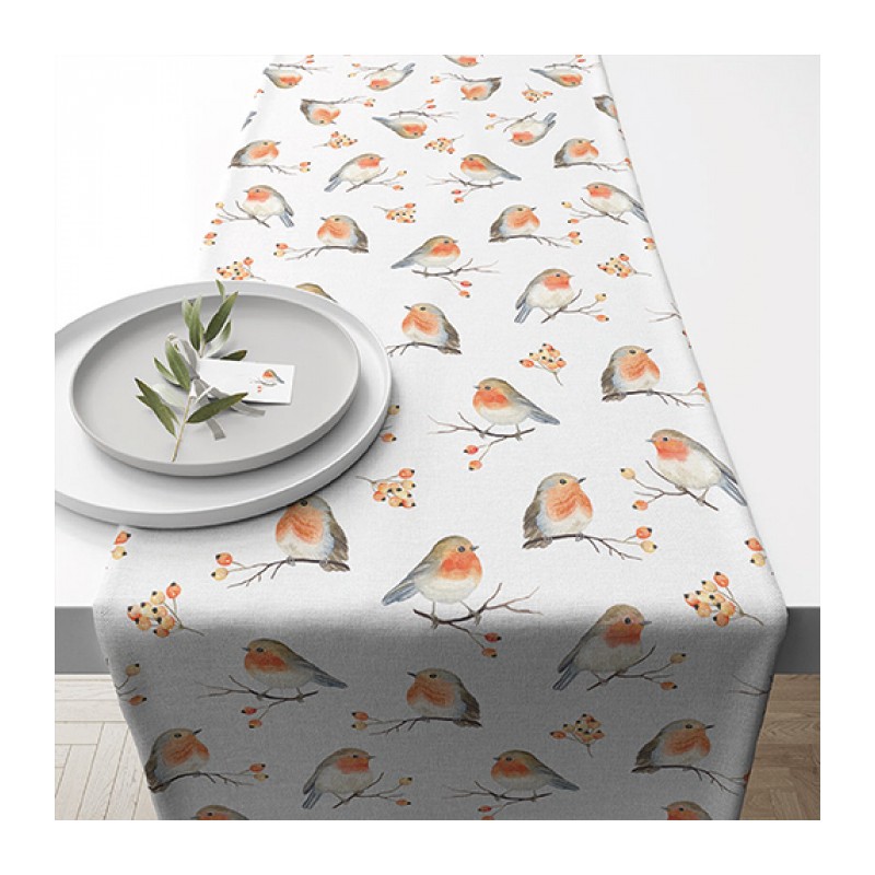 Ambiente Chemin de Table Famille Robin 40x150cm 100% Coton