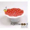 Champignon de bain d'oiseaux avec oiseau 23x23x14cm