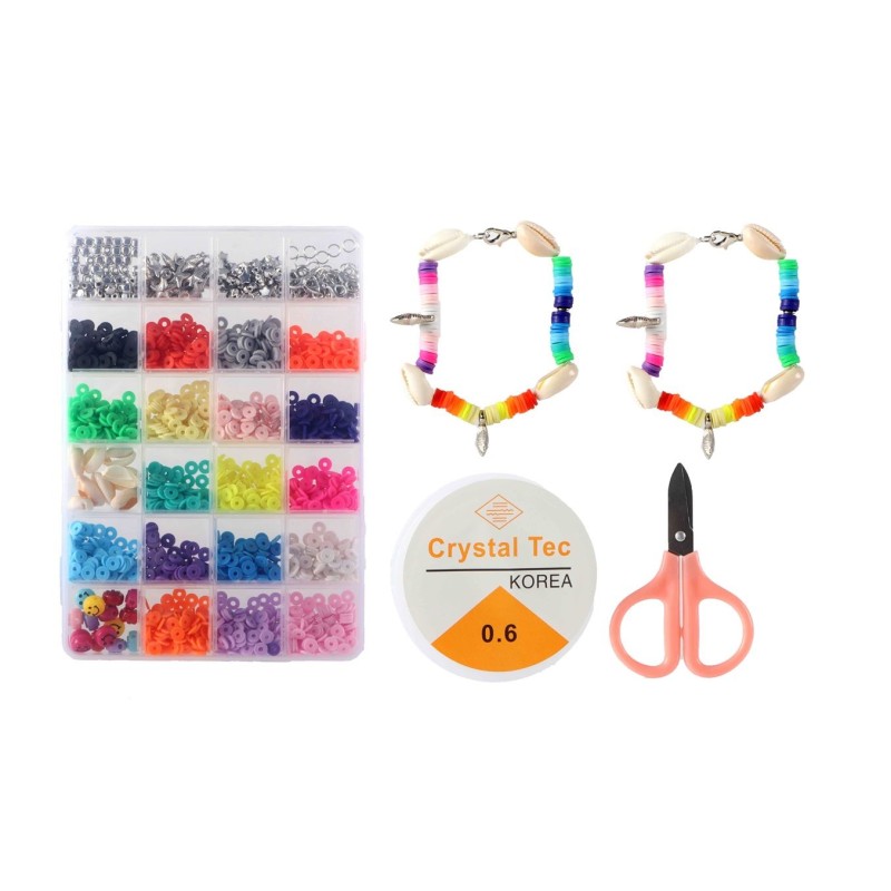 Ensemble de perles 150 grammes 24 types de perles dans une boîte en PVC 23x15x3cm