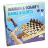 Jeu de dames et d'échecs dans une boîte en bois 30x30x5cm