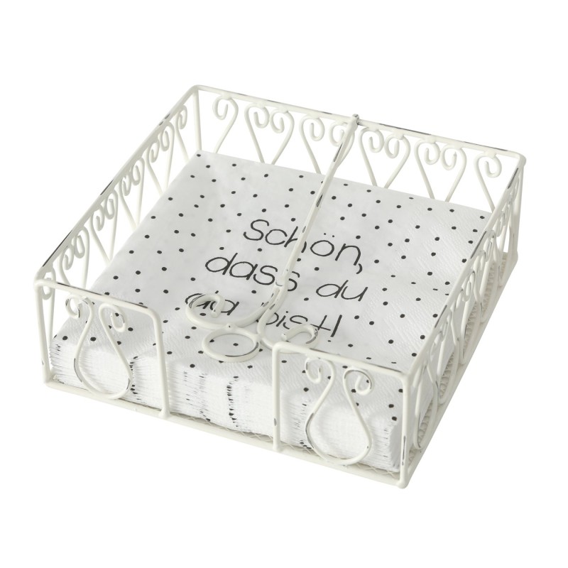 Boltze Home Porte-serviettes métal blanc (hors serviettes)