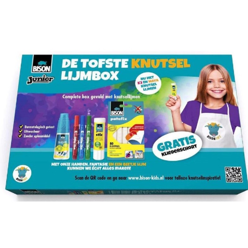 Bison Junior knutsel lijmbox inclusief kliederschort