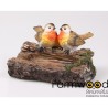 Farmwood Animals Garden image Merles sur bol d'eau 18x13x12cm polyrésine