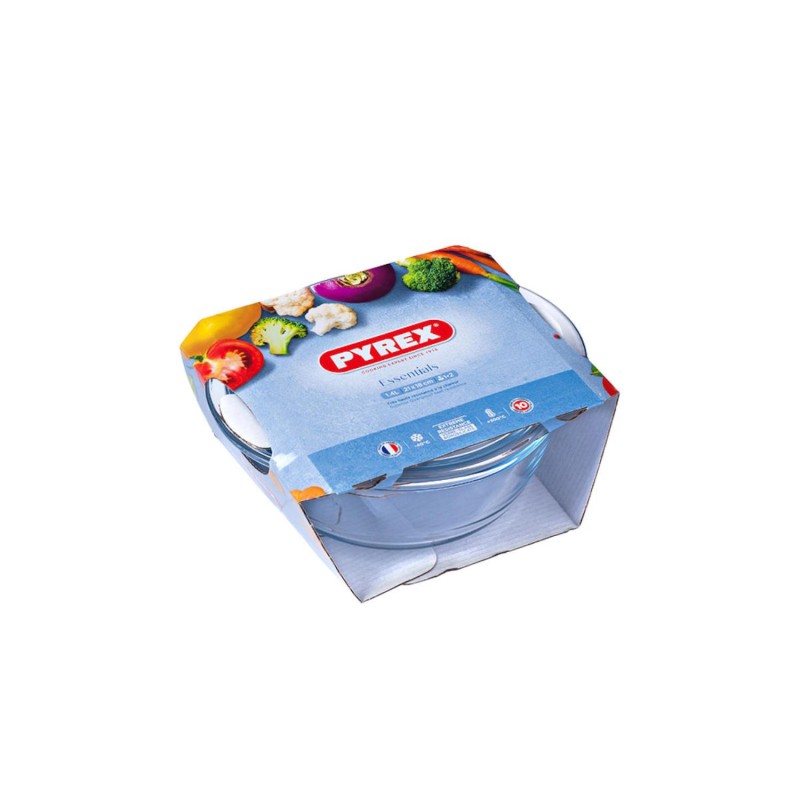 Pyrex Plat de cuisson rond 4 en 1 2,3L avec couvercle 0,7L 27x23cm