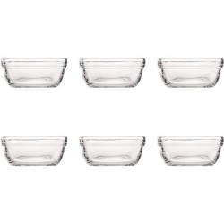 Duralex schaal Carre vierkant hardglas 6 stuks 11x11x4,6cm