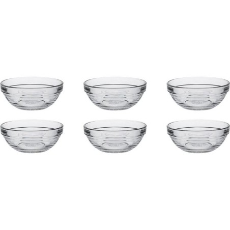 Duralex Bol Lys empilable rond verre dur 125ml 9cm 6 pièces