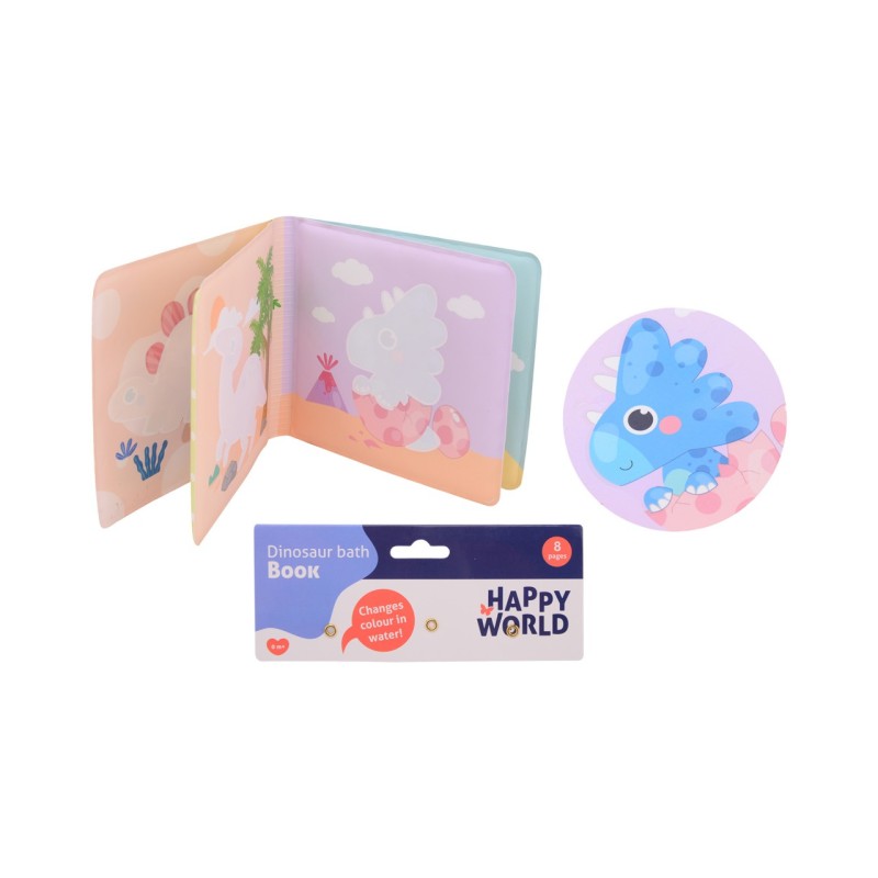 John Toy Happy World verkleurend badboekje dino 15x3x20cm