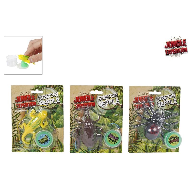 Jungle Expedition Slime extensible mangeant un reptile sur carte 11 cm