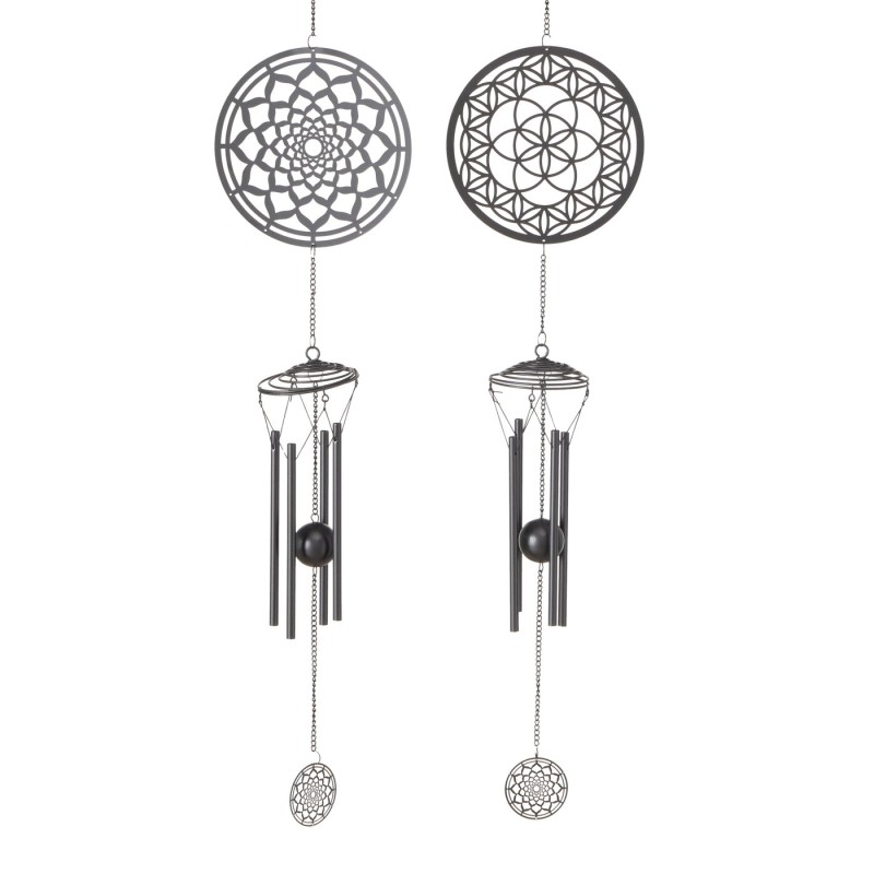 Boltze Home Windgong Chakra metaal H98cm grijs verkrijgbaar in 2 verschillende motieven