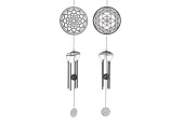 Boltze Home Windgong Chakra metaal H98cm grijs verkrijgbaar in 2 verschillende motieven