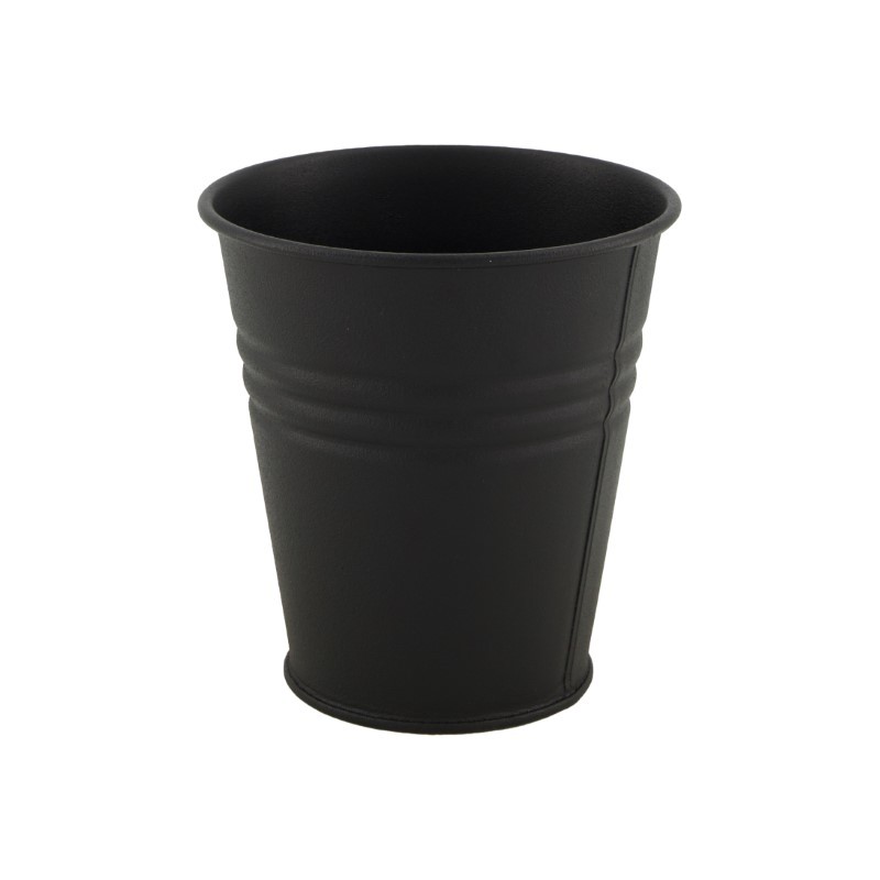 Dijk Natural Collections Pot de fleur métal Ø12x12cm noir mat