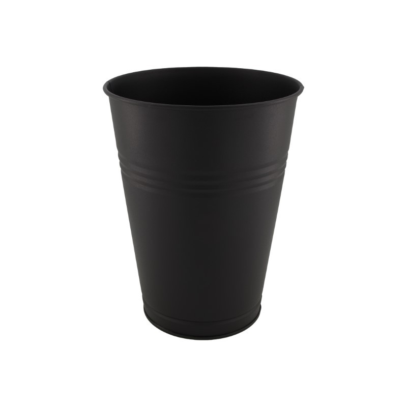 Dijk Natural Collections Pot de fleurs en métal Ø23,5x30cm noir mat