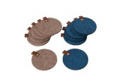 Boltze Home Onderzetter Modena vilt met leer-Dia1 0cm- verkrijgbaar in bruin of blauw