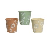 Decoris Bloempot zink dia11-H10.6cm verkrijgbaar in verschillende pastelkleuren
