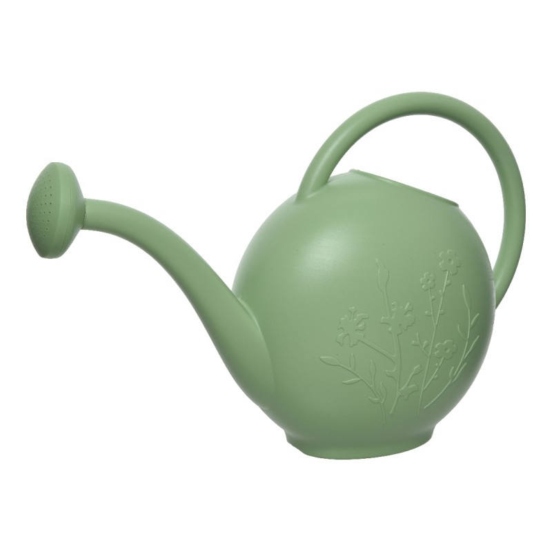 Decoris Arrosoir en plastique avec imprimé floral L52-L21-H38cm 9 litres Vert clair