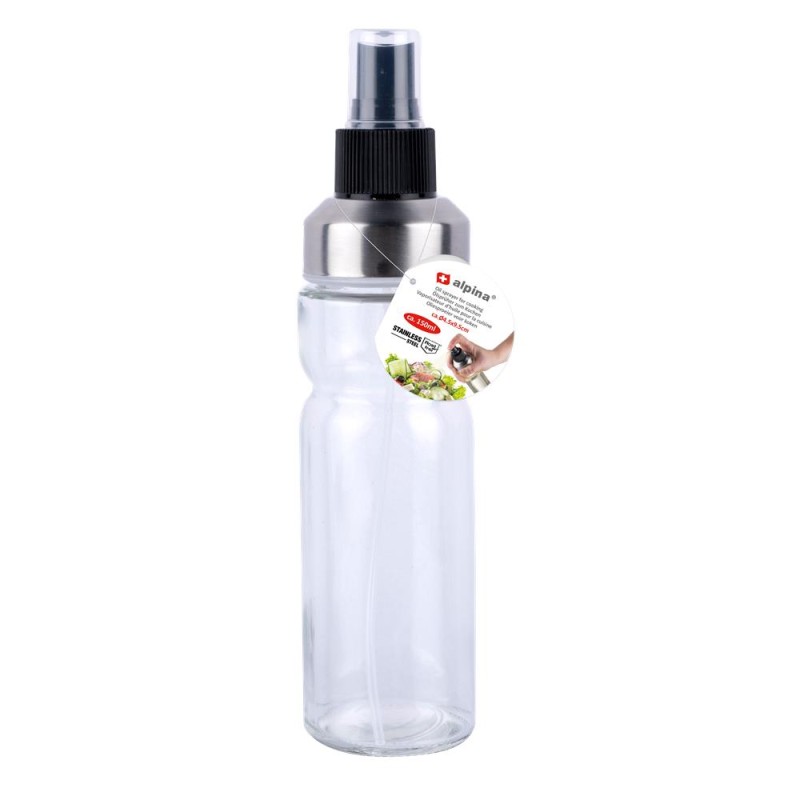 Alpina Flacon pulvérisateur d'huile verre/acier inoxydable 150ml Ø4,8xh20cm