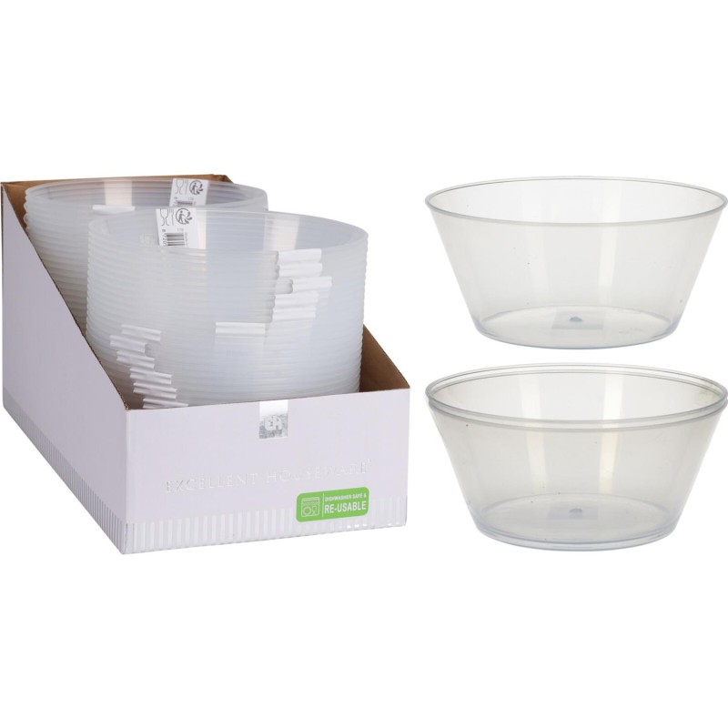 Excellent Houseware Bol réutilisable en plastique 750 ml lot de 2 pièces Passe au lave-vaisselle