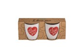 Tasse à café Senseo "Je t'aime" lot de 2 pièces Ø6,7xh7,5cm