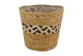 Dijk Natural Collections Mand Zeegras Met Plastic Binnenzijde Ø18x16cm