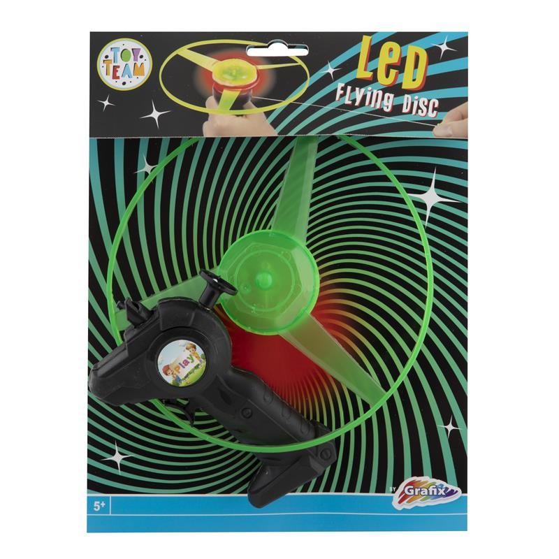 Disque volant LED Grafix avec cordon de traction - À partir de 5 ans