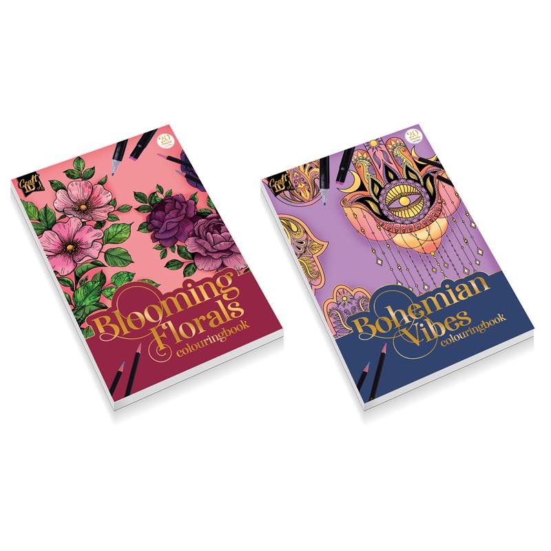 Craft ID Livre de coloriage pour adultes A4, 20 feuilles 250 g/m²