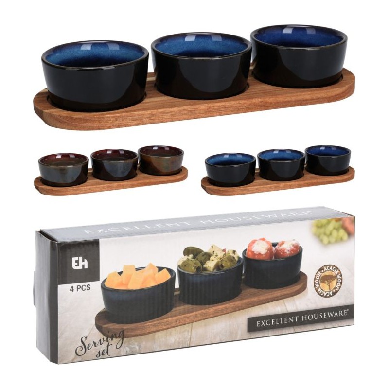 Service sur étagère 4 pièces 32,5x11x5cm