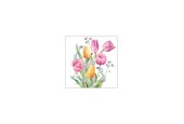 Serviettes Ambiente Bouquet de Tulipes 33x33cm