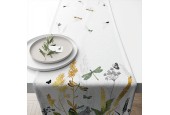 Ambiente Chemin de table Fleurs ornementales blanc 40x150cm 100% Coton