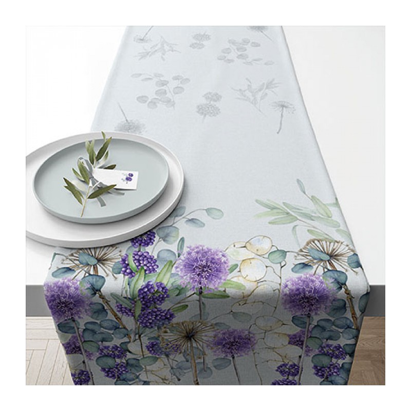 Ambiente Chemin de table Lunaria vert 40x150cm 100% Coton