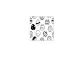 Ambiente Servetten Easter Eggs All Over Black 33x33cm