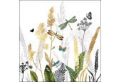 Serviettes Ambiente Fleurs Ornementales Blanc 25x25cm