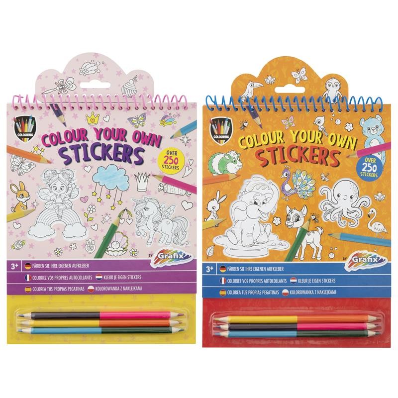 Grafix Colorez vos propres autocollants avec 3 crayons doubles