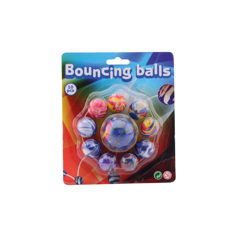 John Toy Balles rebondissantes 10 pièces sur carte