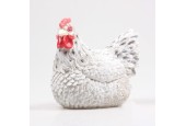 Statue de jardin Poulet couvant mini blanc 8x7x7,5cm