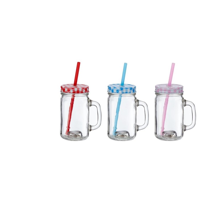 Verre à boire avec couvercle et paille 350ml