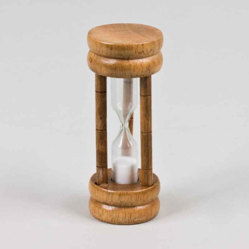 Metaltex Sablier 3 minutes bois foncé