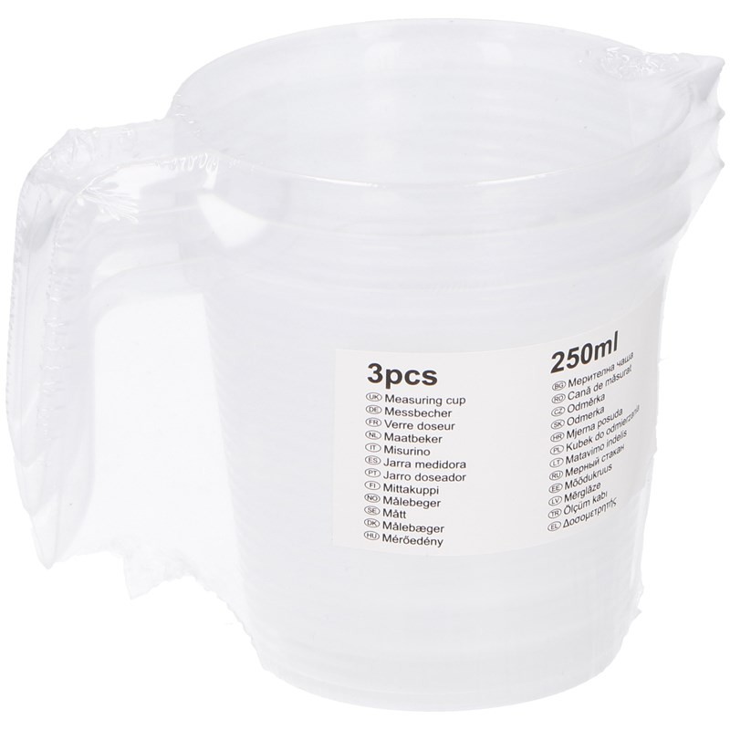 Maatbekerset van 3 stuks kunststof 250ml