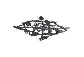 Dessous de verre couverts design métal 19x19cm noir