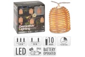 Strengverlichting 10L Rattan lampenkap vorm met metalen frame ip44 met timer Outdoor