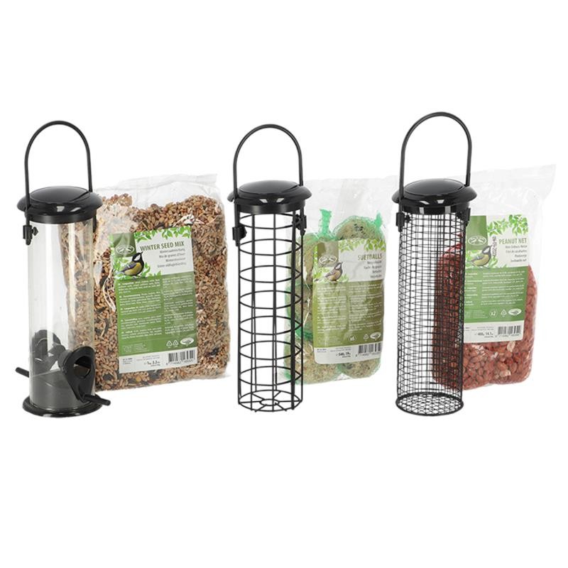Esschert Design Compleet Vogelvoederpakket Met 3 Voedersystemen