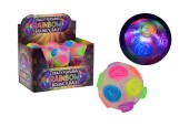 John Toy Crazy balle rebondissante arc-en-ciel clignotante Ø8cm